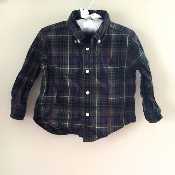 Ralph Lauren Plaid Button Down Shirt 12 Months - Picture 1 of 8